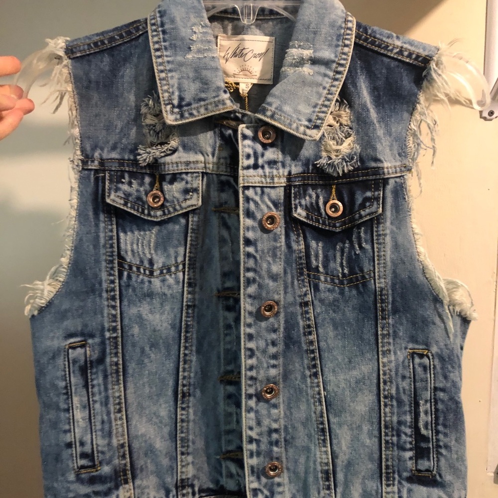 White Crow Small Denim/Jean Vest